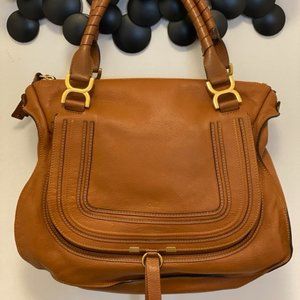 Chloe Large Marcie Handbag-Tan/ Nut color